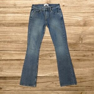 Vintage Y2K Signature Levi Women's Size 4 Long Bootcut Jeans ~29x33 Stretch Blue